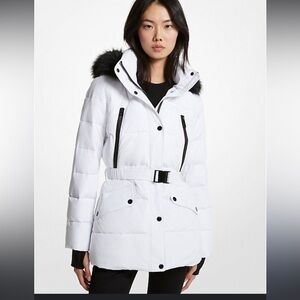 Michael Kors Duck down puffer jacket with belt stylish & trending luxury